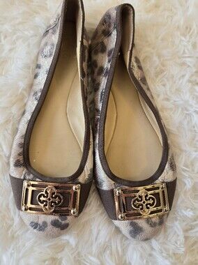 Y2K Isola Metalluc Animal Print Spanish Leather Ballet Flat US 6
